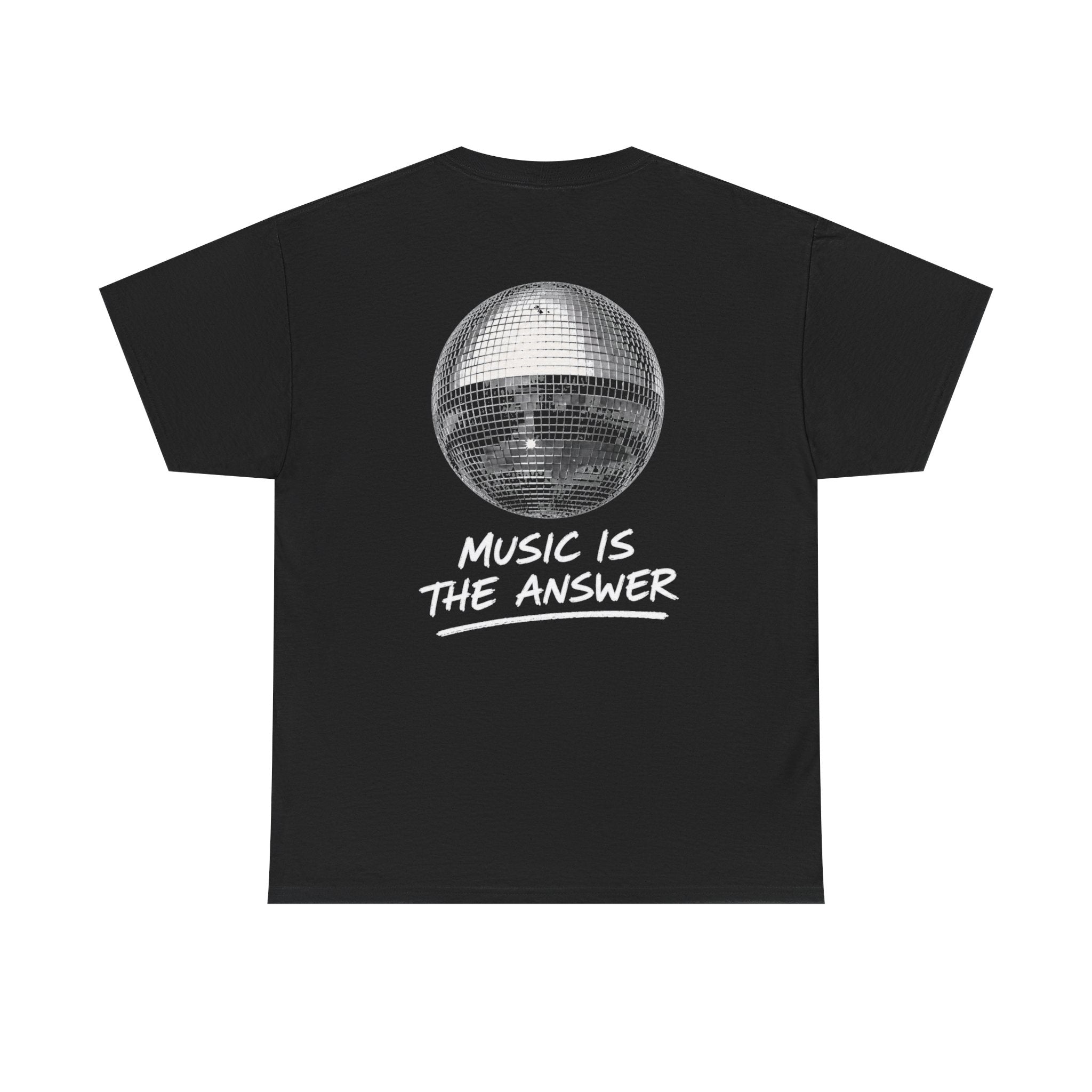 Music Is The Answer Disco Ball Graphic Tee