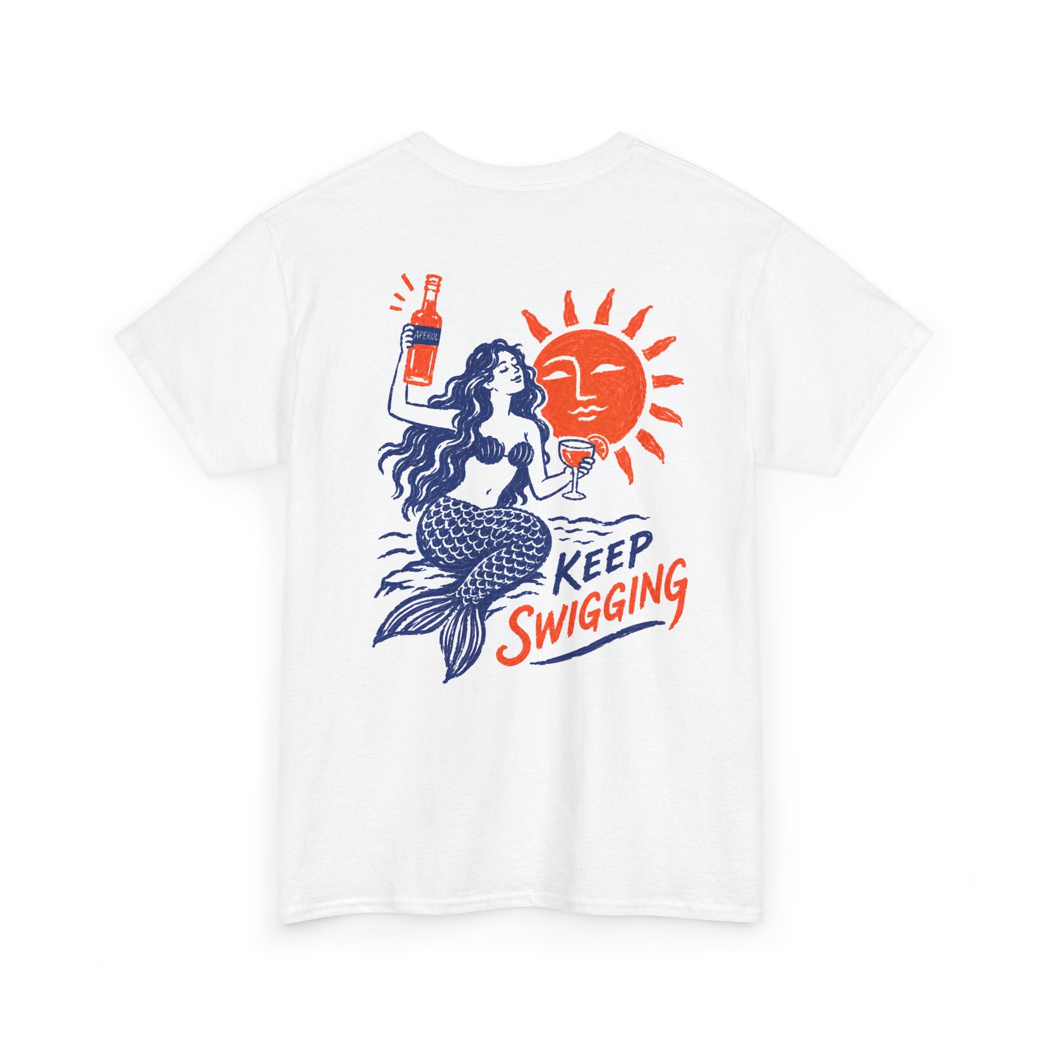 Keep Swigging Aperol, Swigg, Mermaid Tee — Retro Nautical Cocktail T‑Shirt