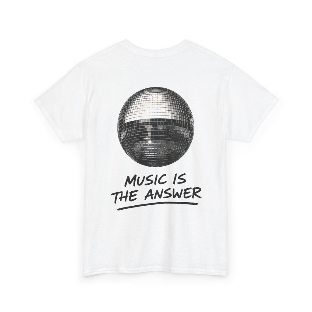 Music Is The Answer Disco Ball Graphic Tee