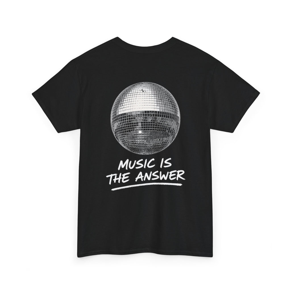 Music Is The Answer Disco Ball Graphic Tee