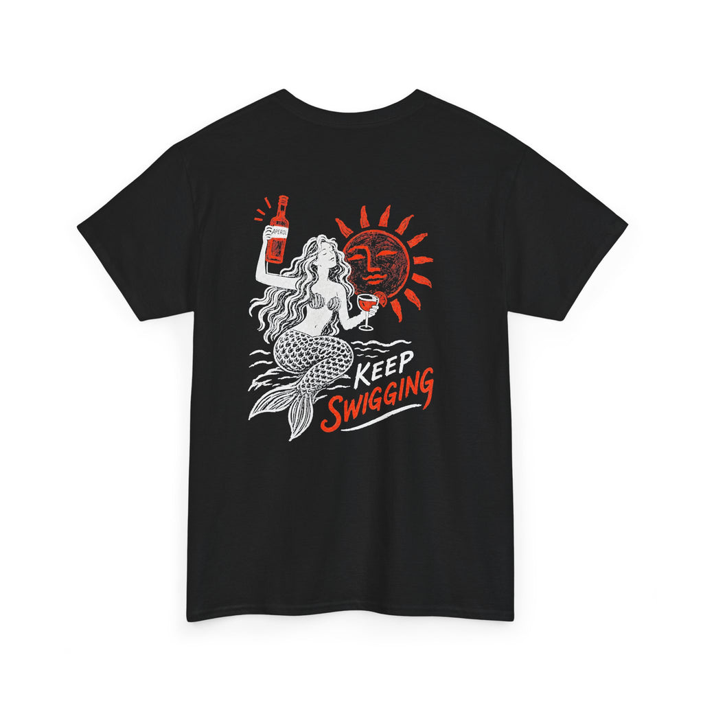 Keep Swigging Aperol, Swigg, Mermaid Tee — Retro Nautical Cocktail T‑Shirt