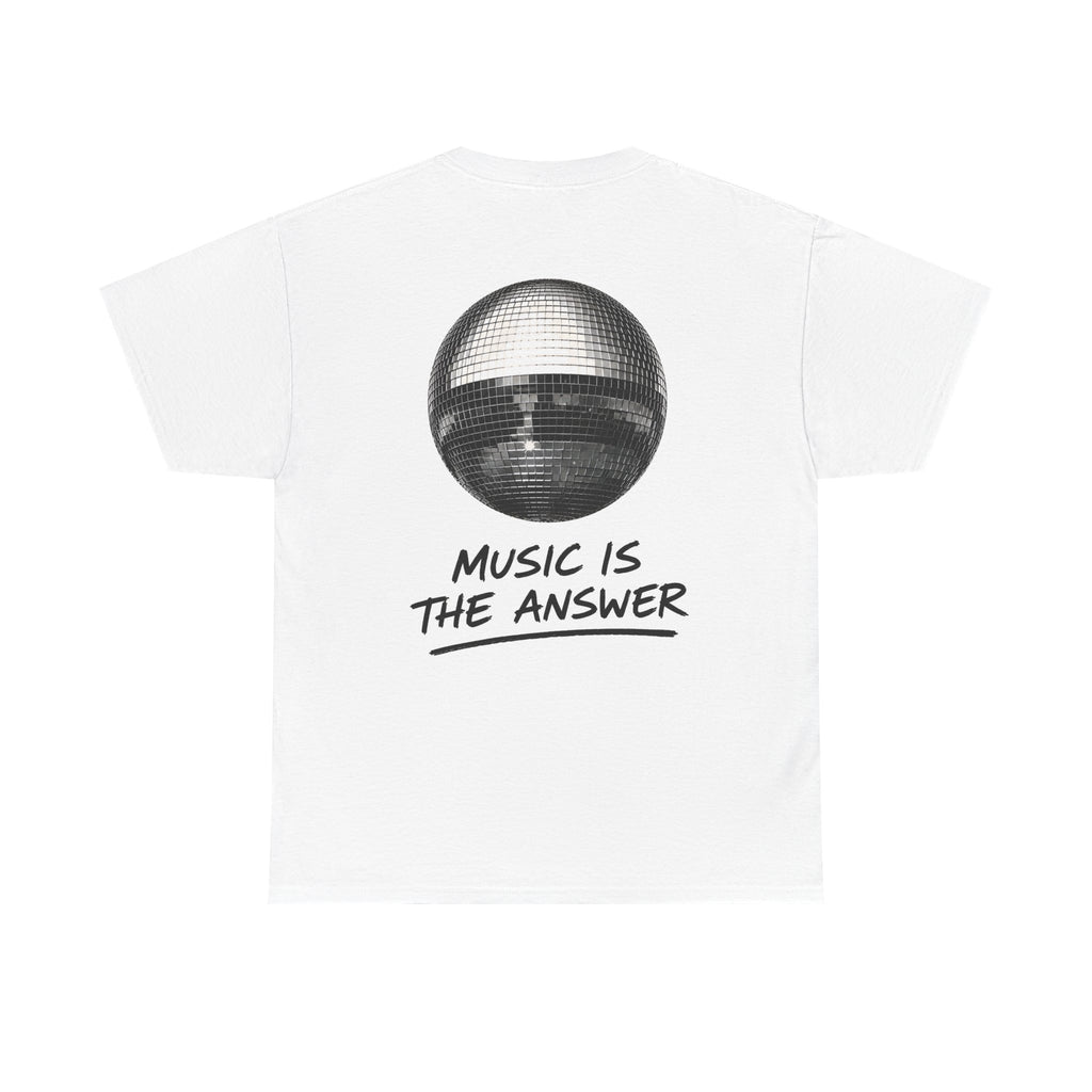Music Is The Answer Disco Ball Graphic Tee