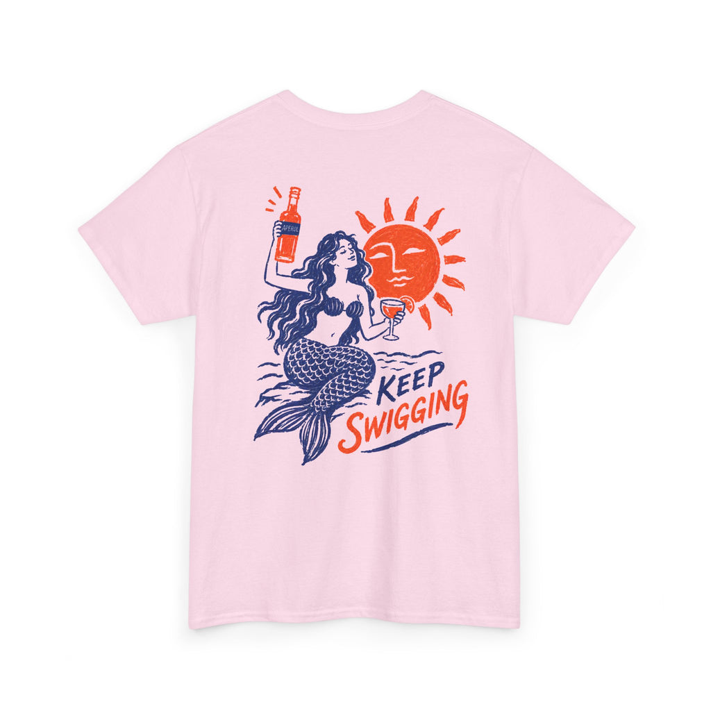 Keep Swigging Aperol, Swigg, Mermaid Tee — Retro Nautical Cocktail T‑Shirt